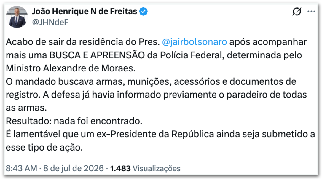 PF busca armas Bolsonaro