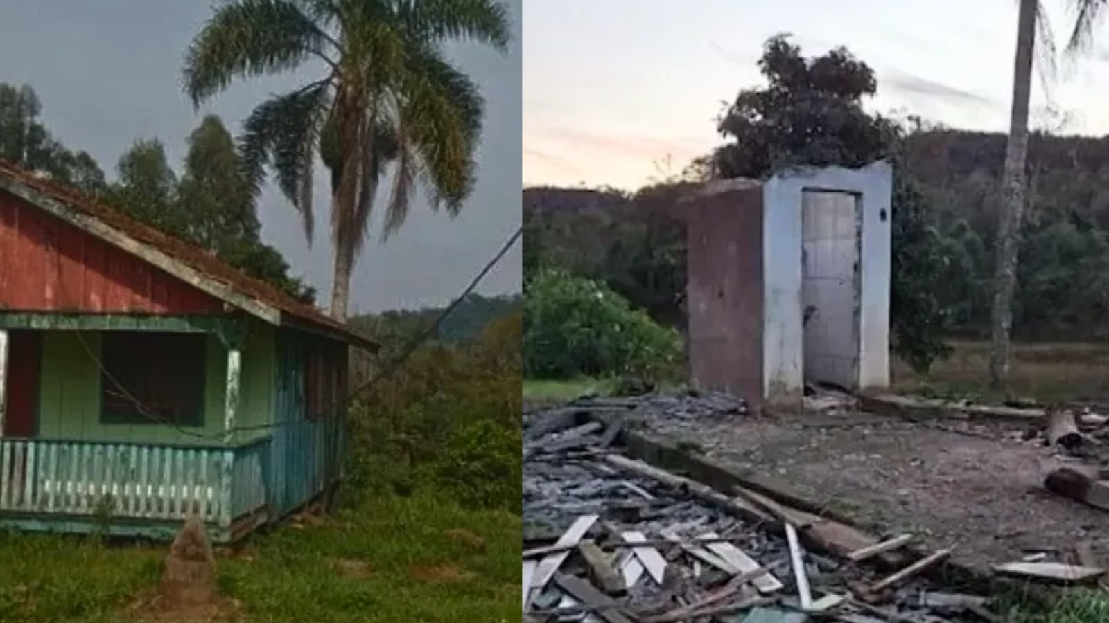 casa de madeira furtada